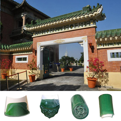 qualità  Plain Chinese Ceramic Roof Tiles Green Glazed Handmade Clay Roof Tiles Fabbrica