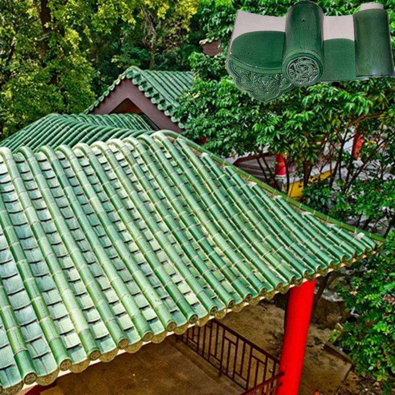 Classico vetrato Celadon Chinese Temple Roof Tiles Antico resistente al gelo