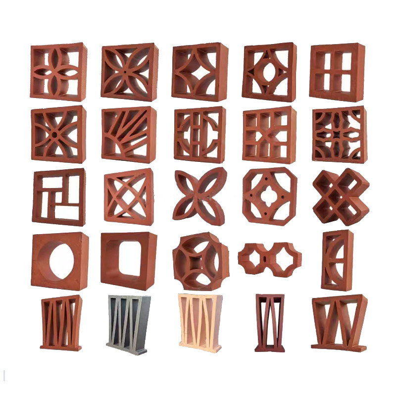 Blocco di schermo di terracotta rosso 100% argilla naturale per pareti interne ed esterne