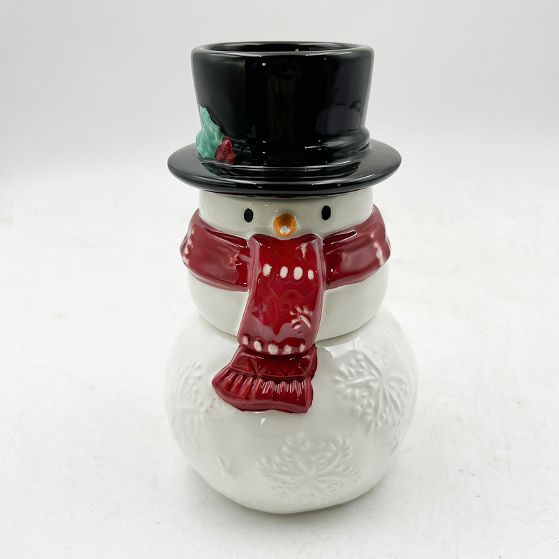 Uomo di neve regalo in ceramica creativo tre pezzi set di sacchetti di sale e pepe modello personalizzato
