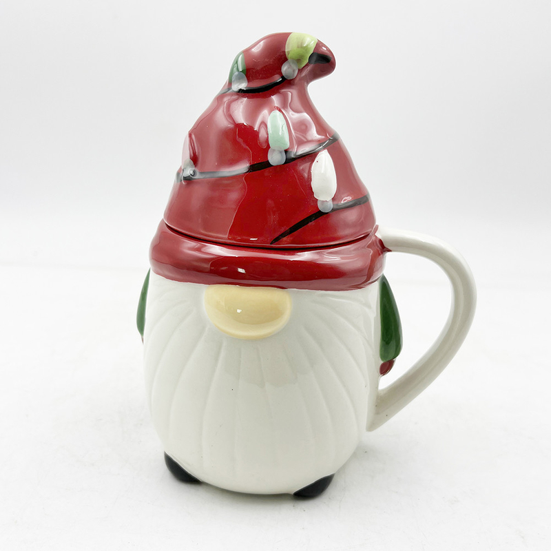 Decorazioni per gnomi a primavera 3D personalizzate Tazze di ceramica natalizia con coperchio