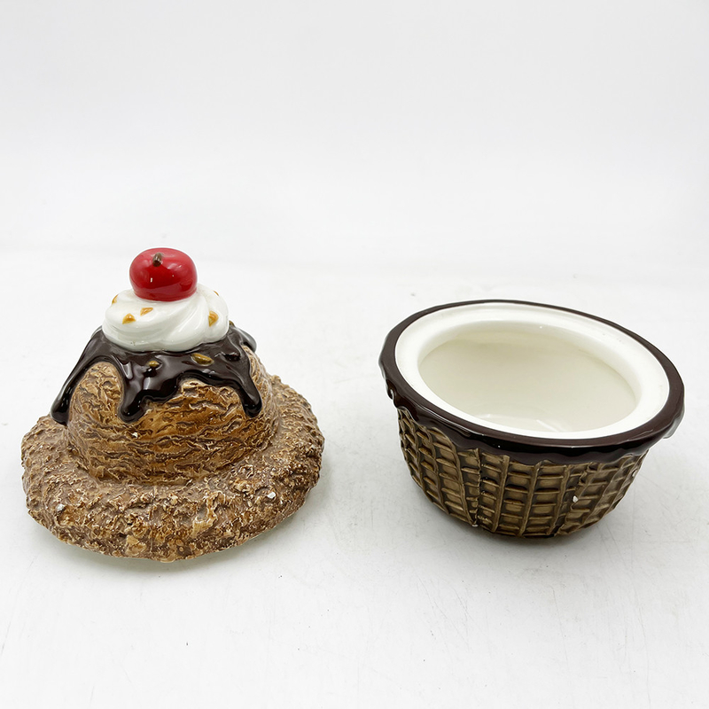 Prodotto di porcellana Carino regalo in ceramica gelato vaso contenitore candela per la casa Decorazione 6,5 pollici di altezza
