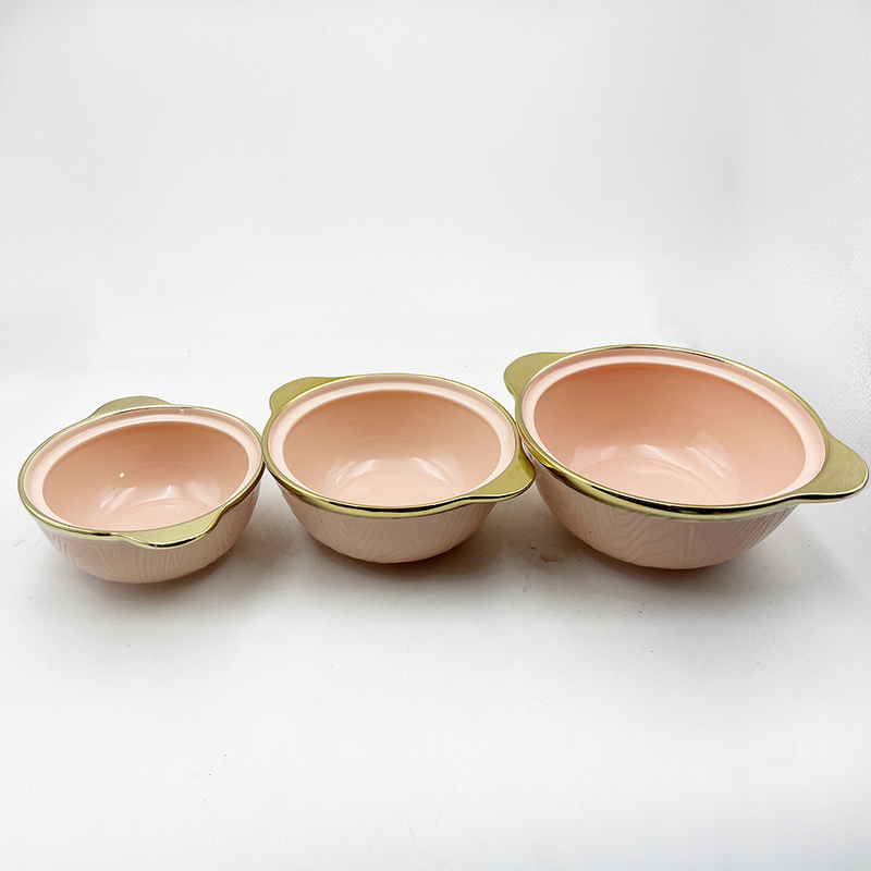 Luxury Gilt-Edged Pink Marble Porcellane Dinner Bowl Home Hotel Ceramica Serramenti Set varie dimensioni