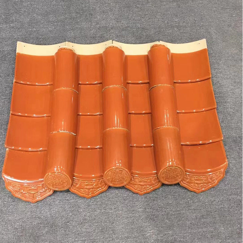 Piastrelle di tetto vetrate in stile tradizionale cinese corpo bianco in giallo per progetto di costruzione