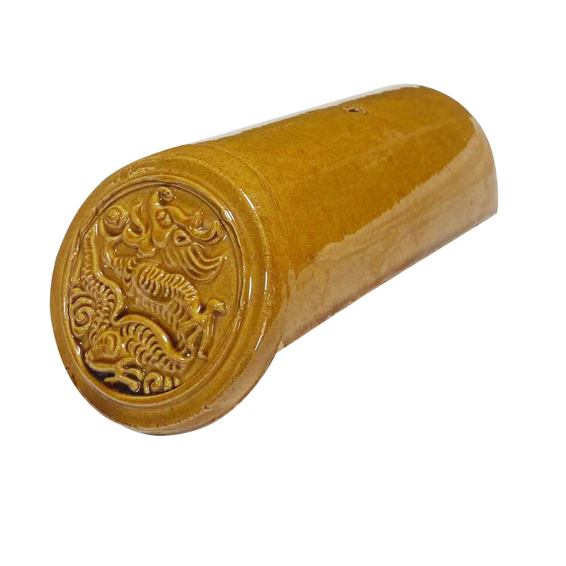 Tagliera di tetto vetrata cinese di alto lucido Materiale ceramico verde Finitura ideale per templi e santuari