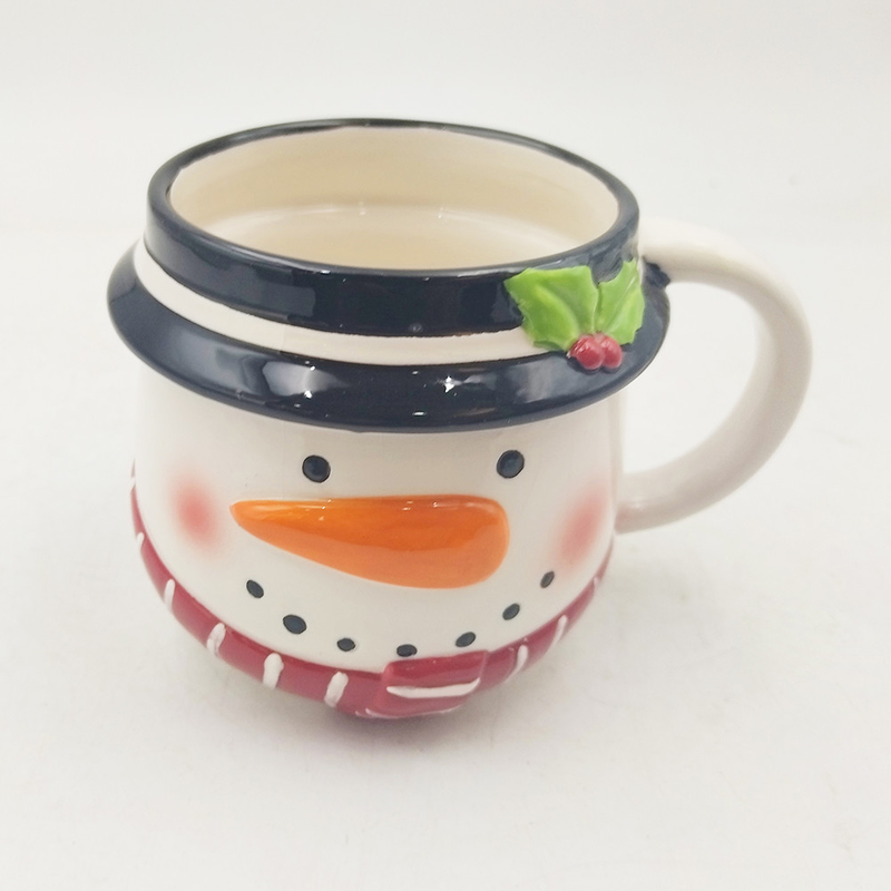 Tazze di Natale in ceramica su misura Finitura lucida e disegno colorato