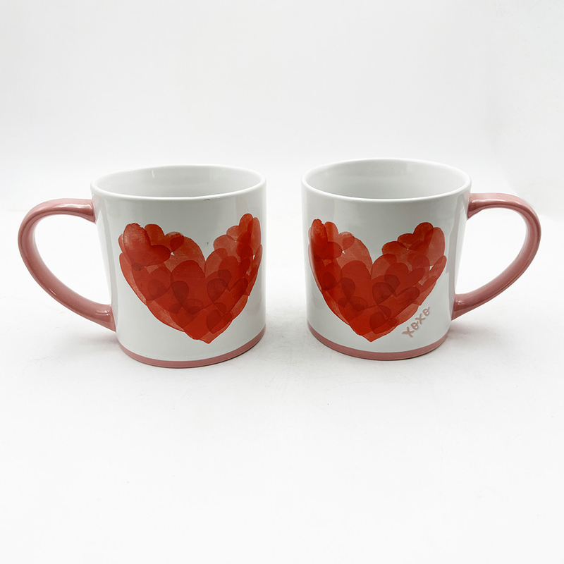 Giorno di San Valentino Cuore Dipinto Prodotti di Artigianato in Ceramica Tazza Coppia Regalo Per Casa E Caffè