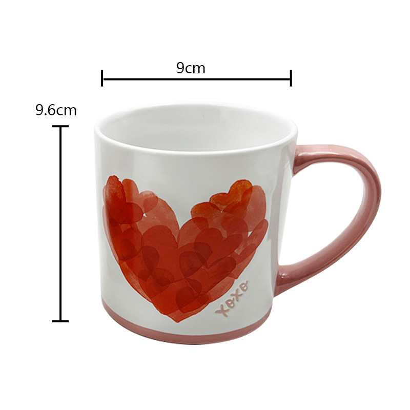 Giorno di San Valentino Cuore Dipinto Prodotti di Artigianato in Ceramica Tazza Coppia Regalo Per Casa E Caffè