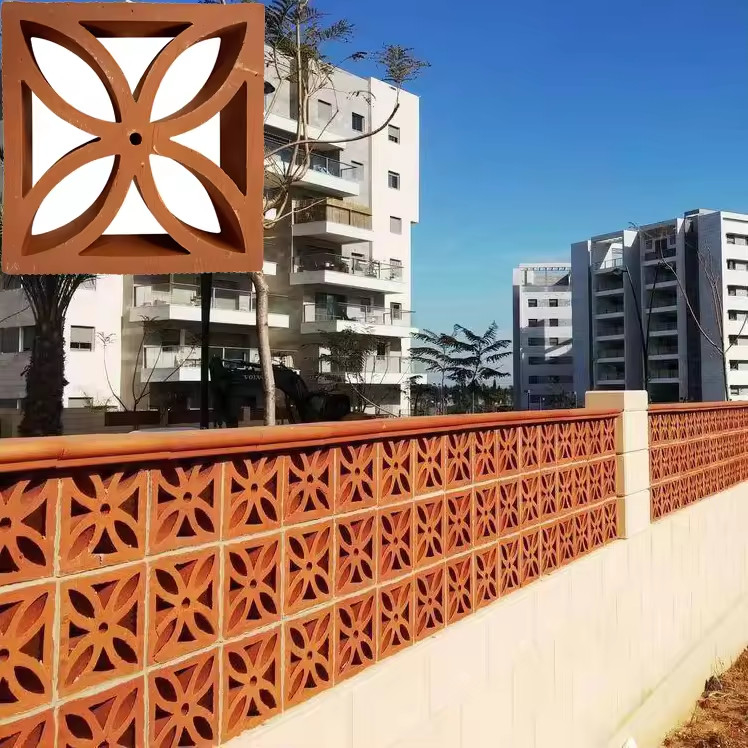 Schermi in terracotta Blocchi di brezza versatili per creare divisori decorativi Schermi e pareti