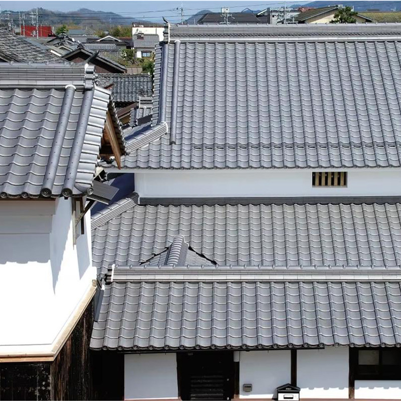 Estetica tradizionale con materiali di argilla che si sovrappongono Piastrelle di tetto in stile giapponese per i tetti degli edifici
