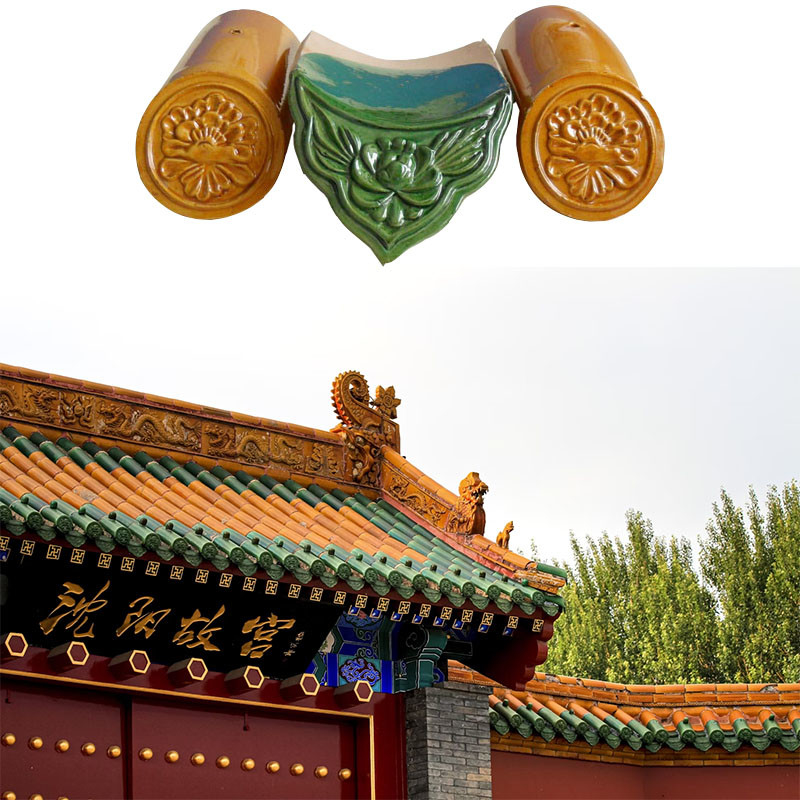 Gazebo in stile tradizionale Piastrelle di tetto in ceramica Cina Malesia Piastrelle piegate Disegno grafico Villa Appartamento Magazzino