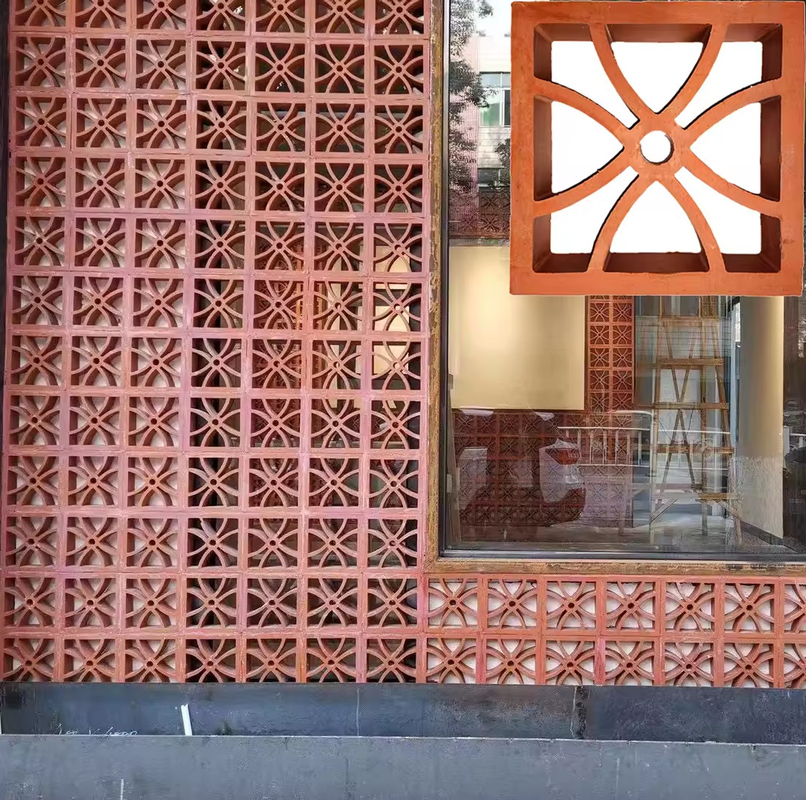 Materiale da costruzione Blocco ventilato per pareti decorative Terracotta