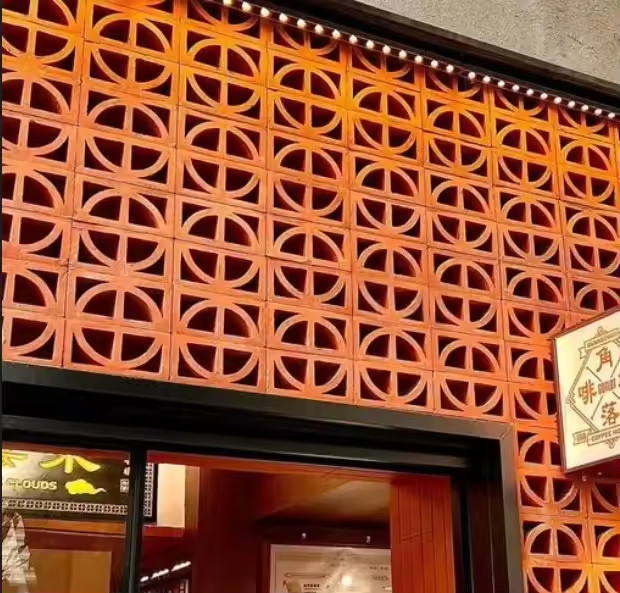 Terracotta Casa in piastrelle Edificio Decorativo Blocco di brezza Per giardino Portico Passeggiata Parete divisoria Parete di parco terrazza