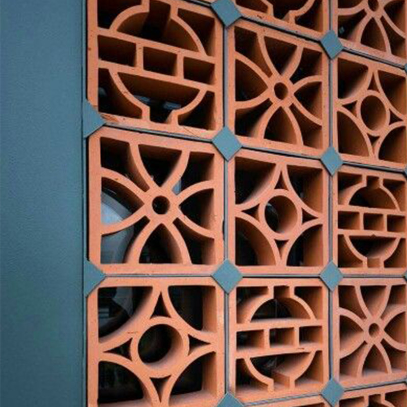 Fabbricazione in mattoni refrattari Leggero Design Moderno Cortile Esterno Artiglio Hollow Hollow Terracotta Breeze Block