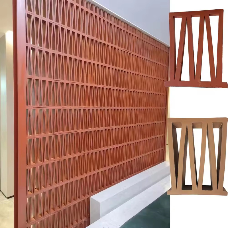 M Modello di stile romano Parete di costruzione Veneer Breeze Blocco di argilla mattoni di terracotta scavata Piastrelle di parete decorative