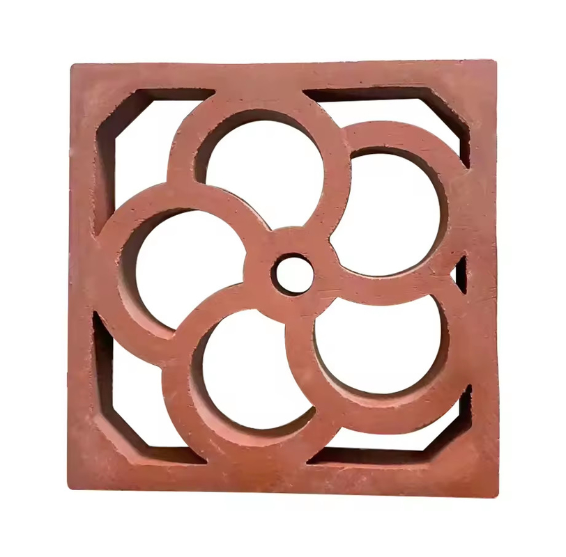 Piastrelle di costruzione decorative Terraccotta esterno schermo artistico stile tradizionale Decorazione muraria mattoni di argilla rossa cava