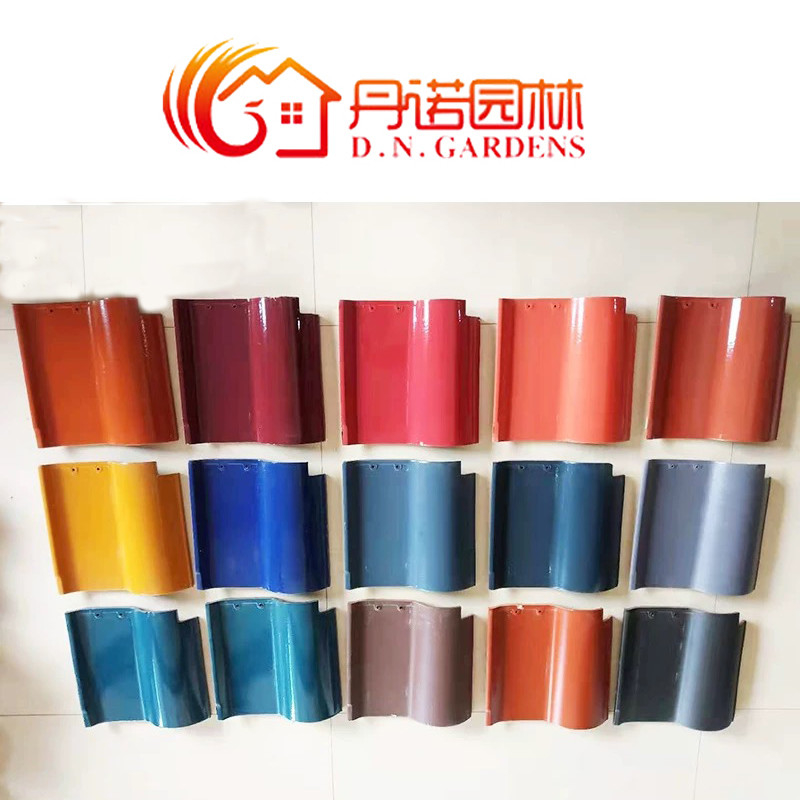 Set di piastrelle spagnole colorate a forma di S Varietà di colori Materiale durevole Eleganza architettonica Arricchisci il tuo tetto