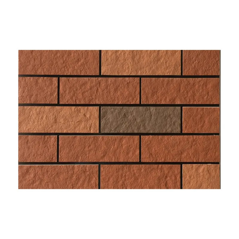 Classic Brown Brick Look Flessibile Pietra morbida Piastrella da parete per la decorazione di pareti esterne scolastiche 3mm Pietra MCM ignifuga sottile
