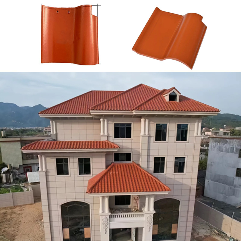 Piastrelle di tetto in ceramica spagnola a forma di S di alto grado Ceramica arrugginita Rossa Ideale per tetti inclinati