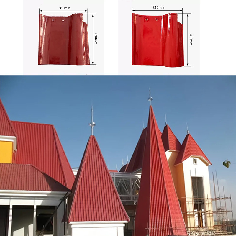 Tagliere di tetto in ceramica di qualità in ceramica rosso per tetti estetici in stile spagnolo