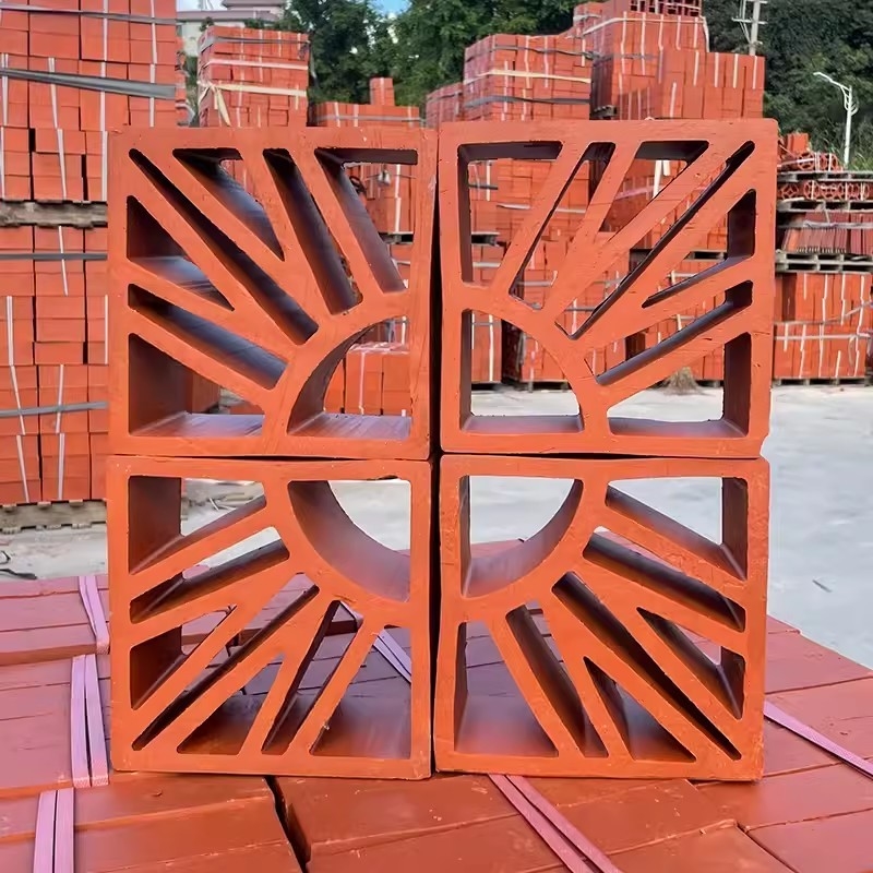 Parete esteriore mattoni rossi Materiale di decorazione della scuola Terracotta Parete Breeze Blocks