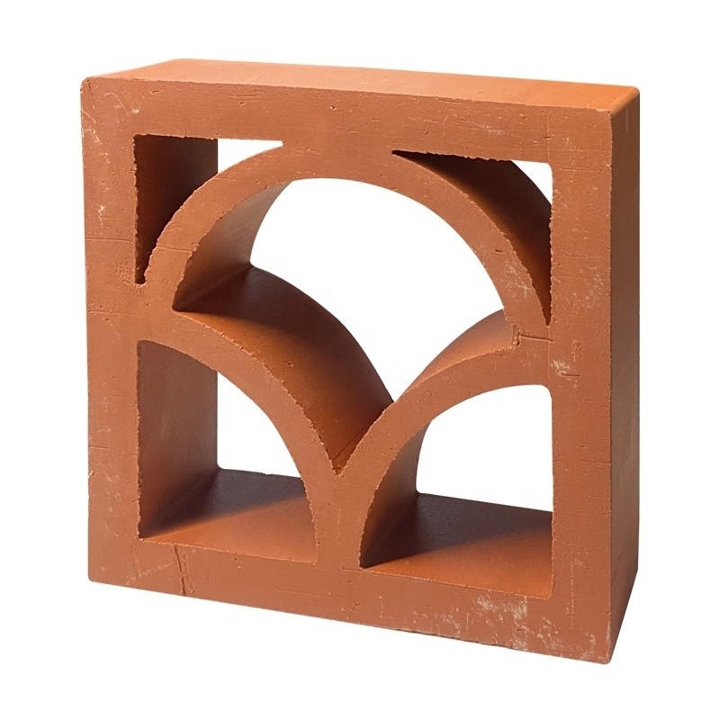 800 Centigradi Isolamento termico Terracotta rossa vista di vento blocco di costruzione di argilla per il muro esterno decorativo moderno vista