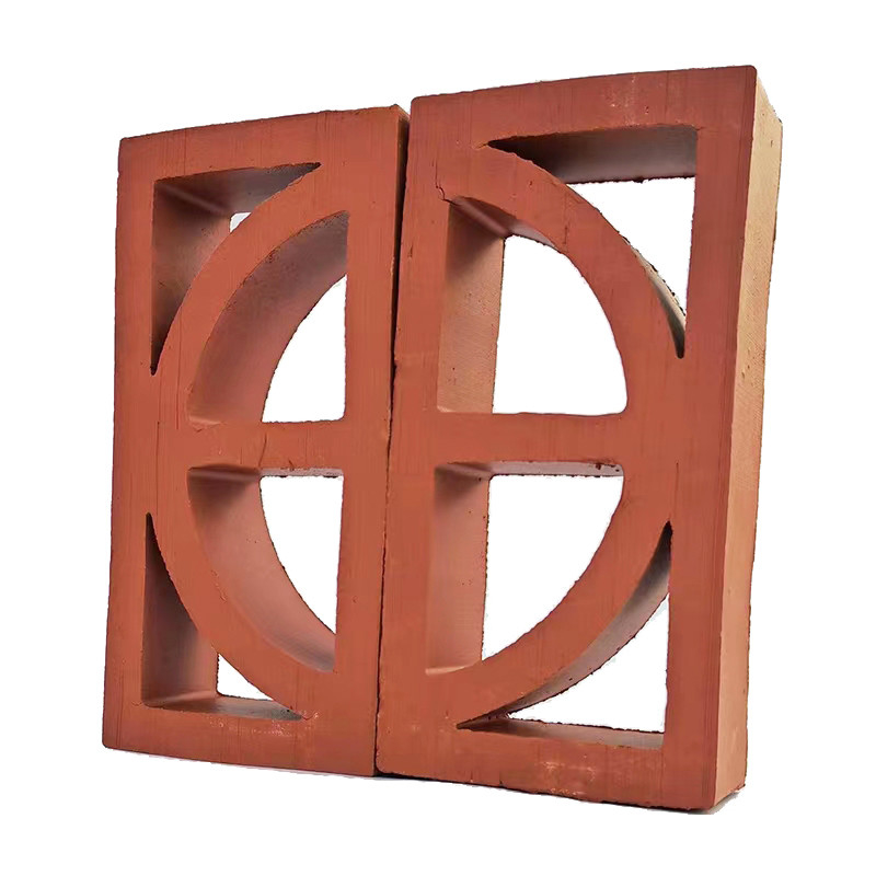 Terracotta Intagli di mattoni di argilla rossa e vuota Rectangular Decorative Blocks For Garden Wall Isolamento termico 800 Centigrade Affordable