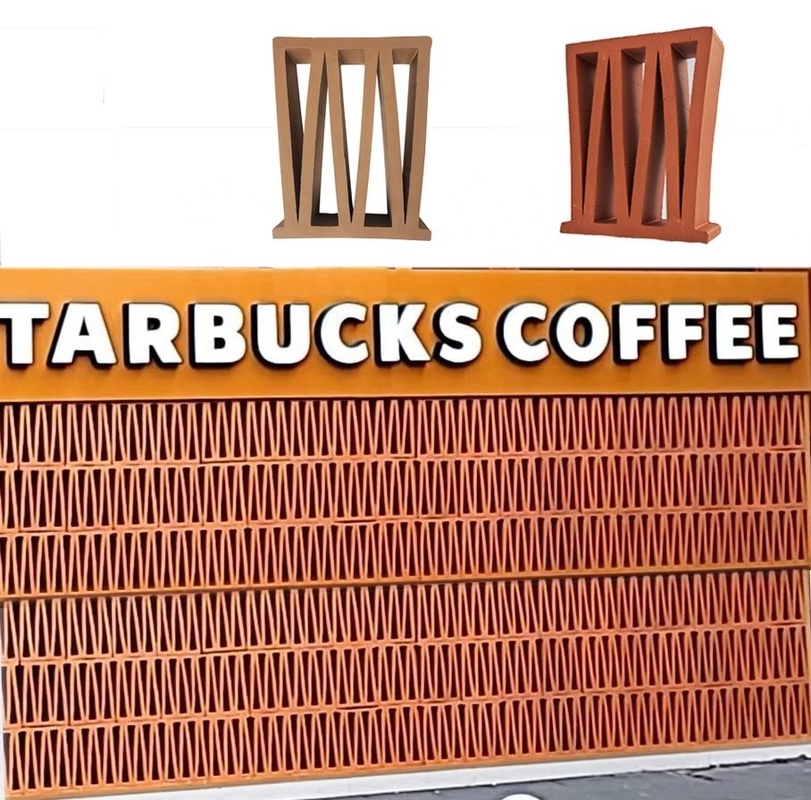 Matt Superficie Sinterizzata Tecnica Decorativa Blocchi di muro di mattoni per la ventilazione in caffè e ristorante cinese Interior Design