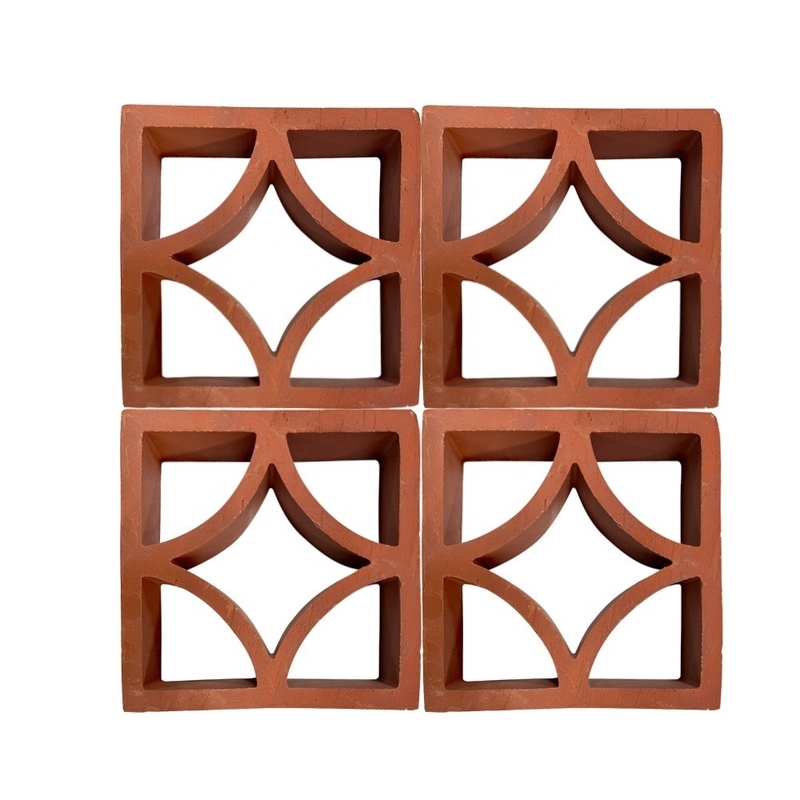 7% di assorbimento Terracotta Fassata pannello Breezeway Piastrella in design classico per Decorazione giardino Decorazione in mattoni
