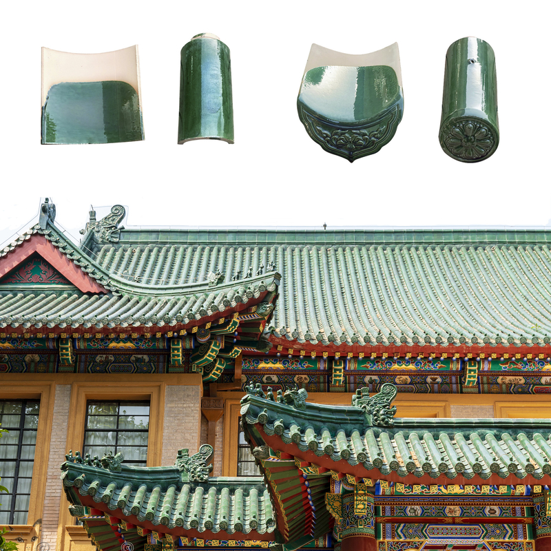 Tetti per templi in Malesia devono avere antiche piastrelle ceramiche verdi resistenti alla compressione di 1500N