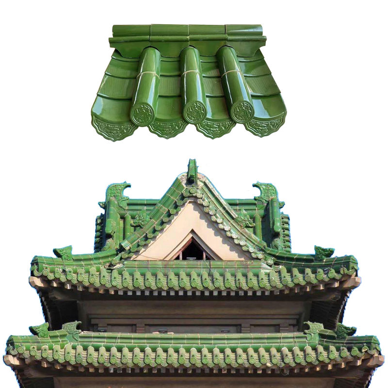 Stile asiatico Autentico Antiche piastrelle di tetto vetrate cinesi per ristoranti Hotel tetto del tempio