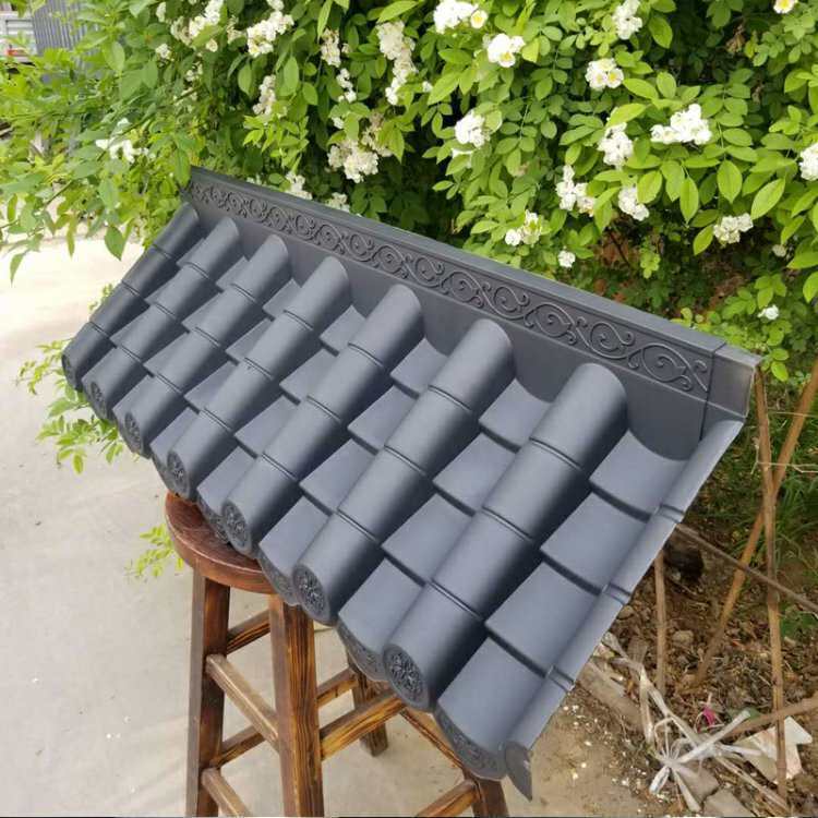 Piastrelle di tetto in plastica leggere in PP in stile cinese Piastrelle di tetto antiche copertura di tetto in plastica facile installazione