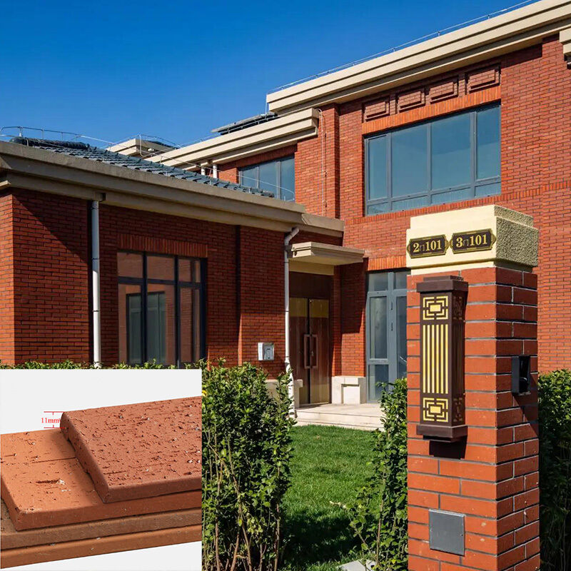 Pareti esterne di mattoni sottili Piastrelle di mattoni antichi Materie di pavimentazione in argilla antica per alberghi Decorazione muraria