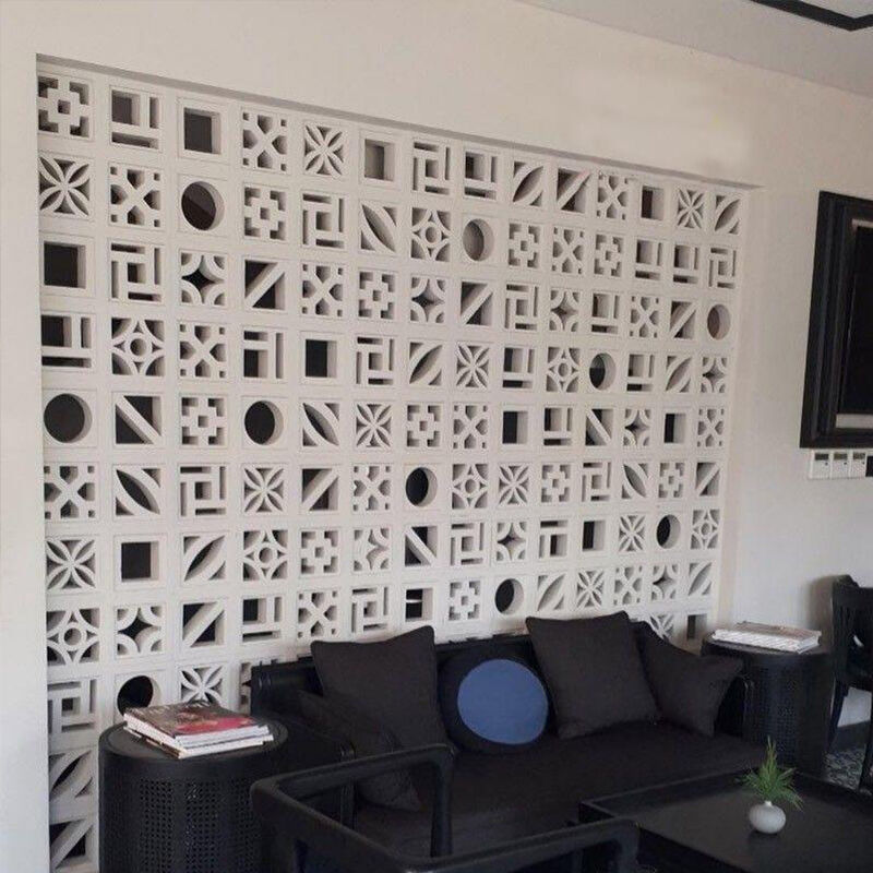 Serie lineare minimalista schermo di cemento bianco blocchi di brezza Componente di cemento mattoni per facciate moderne