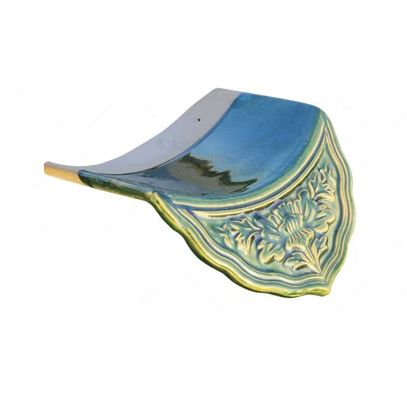 Tegole cinesi verdi per un autentico tempio tradizionale cinese, materiale di copertura in ceramica smaltata