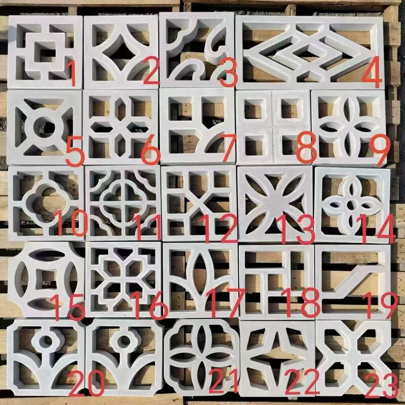 Moderni blocchi di cemento bianco di brice Pareti divisorie decorative Blocchi di cemento con una vasta gamma di modelli