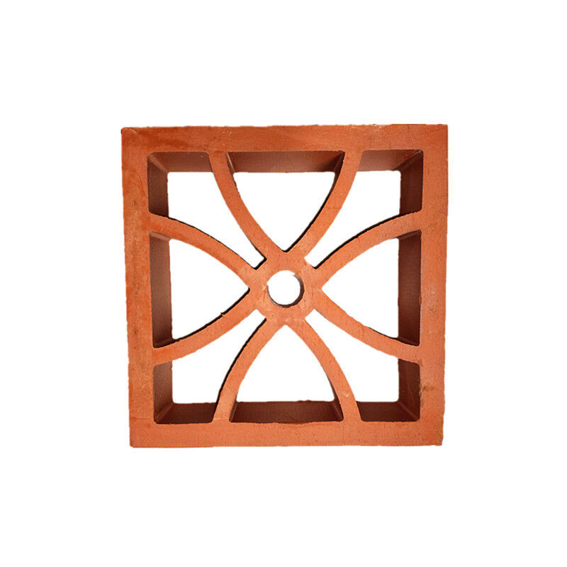 Natural Red Terracotta Hollow Breeze Blocks Hollow Ventilation Bricks for Wall Cladding Wind Brick Size Many Patterns