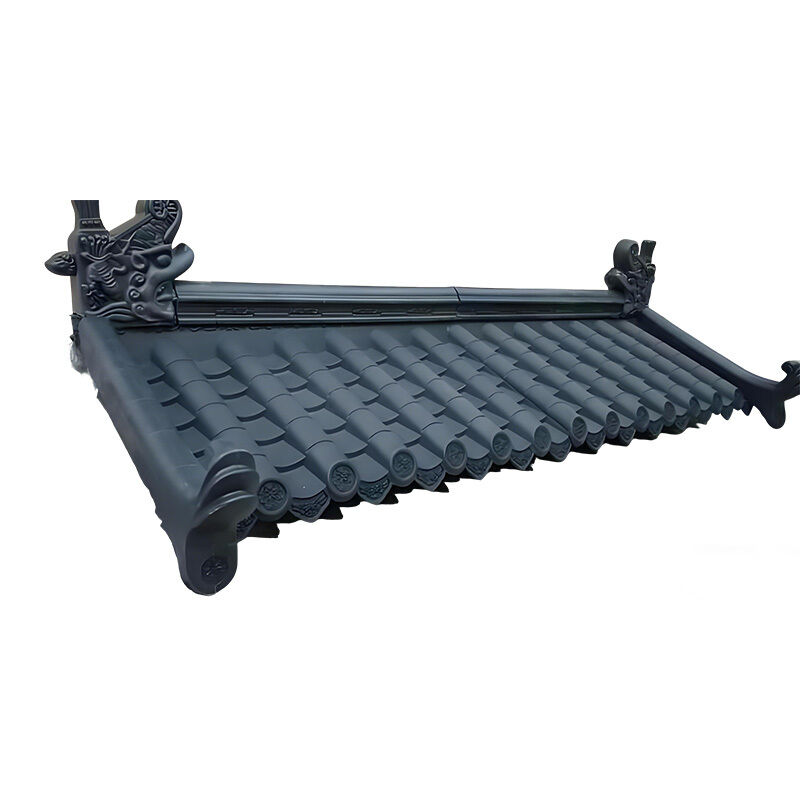 Tegola in plastica PP Stile antico cinese Imita tegola in resina antica Tegola sintetica leggera per coperture di edifici