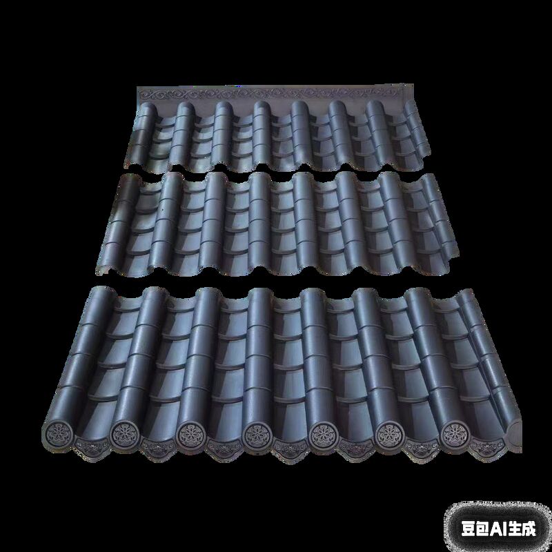 Tegola in plastica PP Stile antico cinese Imita tegola in resina antica Tegola sintetica leggera per coperture di edifici