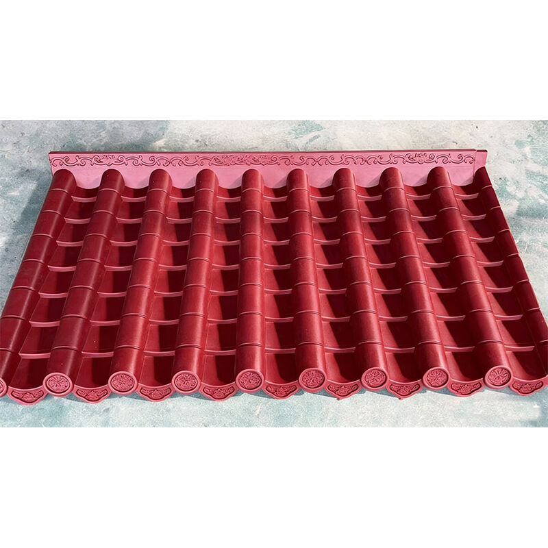 Mattonelle di tetto di plastica rosse di plastica rosse classiche cinesi antiche Mattonelle della resina di protezione UV durevole per il tetto del padiglione del cortile di architettura