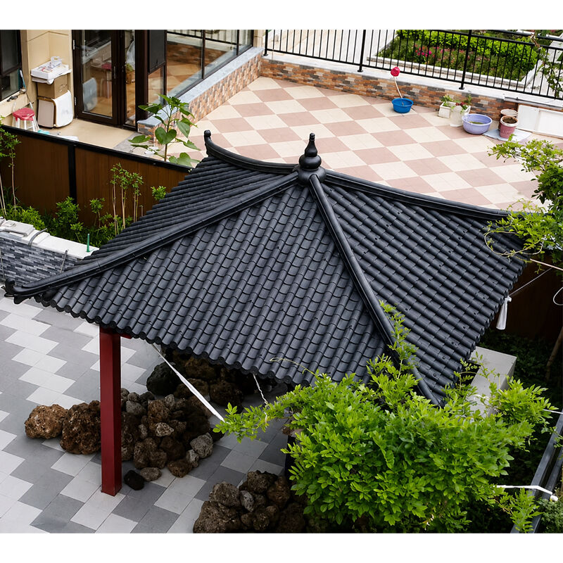 Piastrelle di tetto in plastica di resina sintetica ASA PVC Piastrelle di tetto in ceramica in cerca di villa residenziale Gazebo
