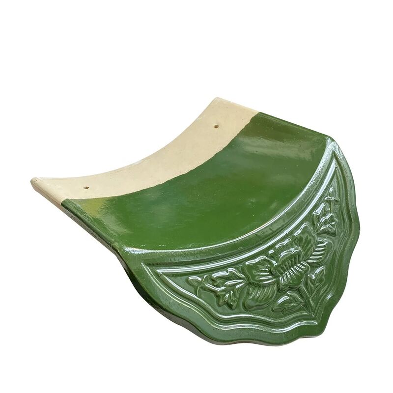 Piastrelle di tetto in vetro cinese di colore verde vibrante in stile classico Piastrelle in ceramica per il giardino del tempio padiglione casa del tè