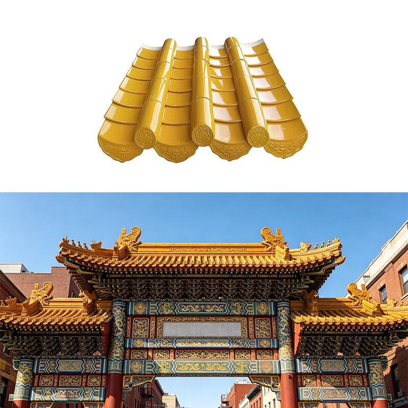 Piastrelle imperiali gialle vetrate in stile cinese antiche piastrelle in ceramica per il palazzo del tempio Villa Roofing Durable & weather-resistant