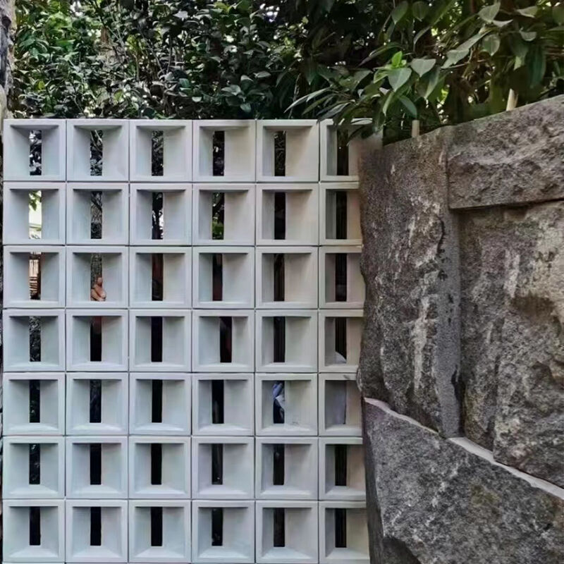 Minimalist Square Cutout Concrete Breeze Block Cement Component Brick for Hotel Villa Garden Partition Design
