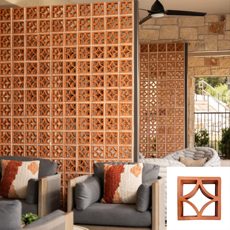 Blocco Breeze in terracotta Blocco di ventilazione decorativo in mattoni a parete cava per partizione esterna della cucina di casa e ufficio