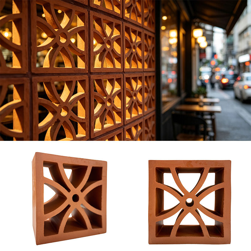 Materiali da costruzione Parete schermante Terracotta Blocco brezza Mattoni per facciata perforati Blocchi decorativi di ventilazione scavati