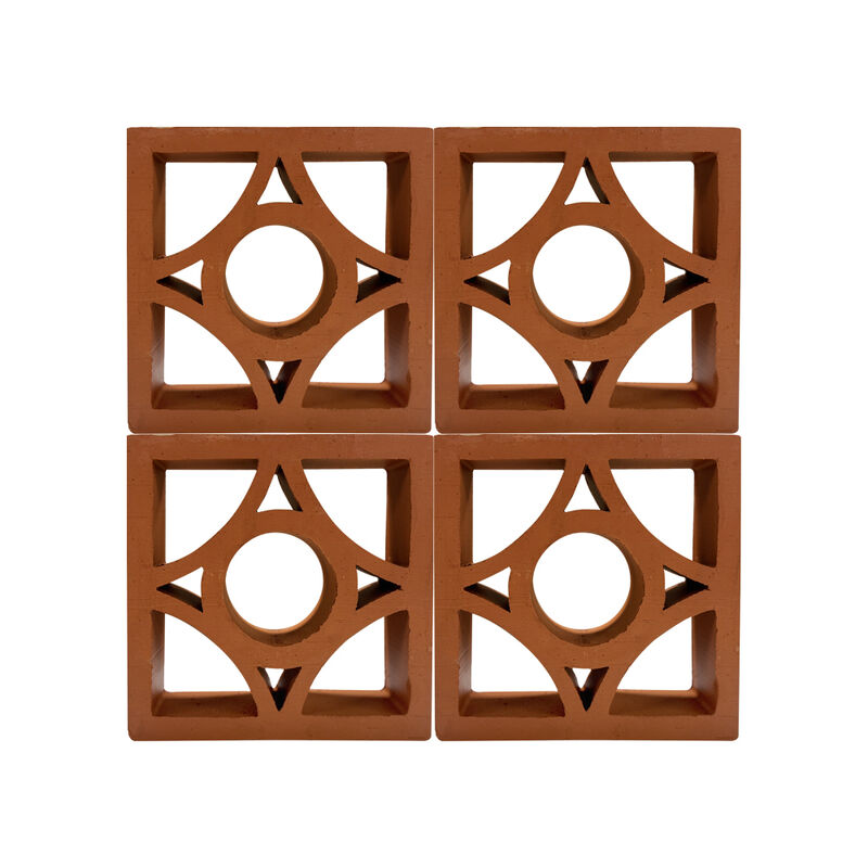 Terracotta Breeze Block Natural Clay Red Hollow Decorative Wall Brick Ventilation Block for Outdoor Building Partition