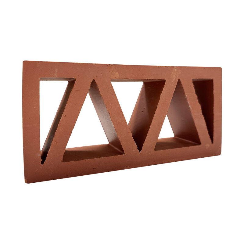 Terracotta Decorativo Breeze Block Triangolo Modello di argilla rossa mattoni cavi per pareti di giardino e divisori interni
