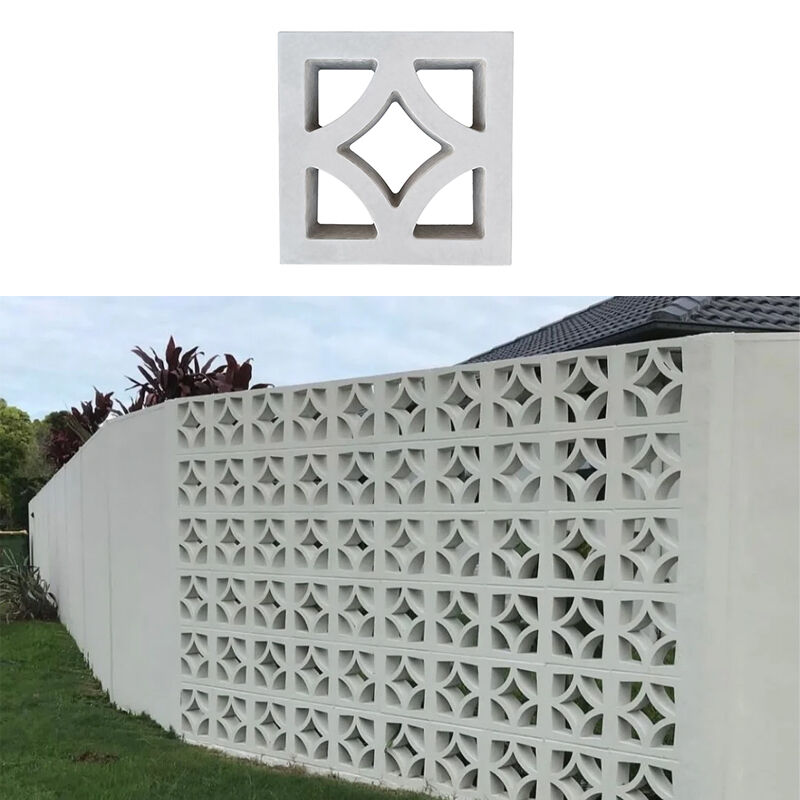 Blocchi di brezza in calcestruzzo prefabbricato Blocchi di brezza decorativi con motivo a stella per soluzioni di schermatura e muratura