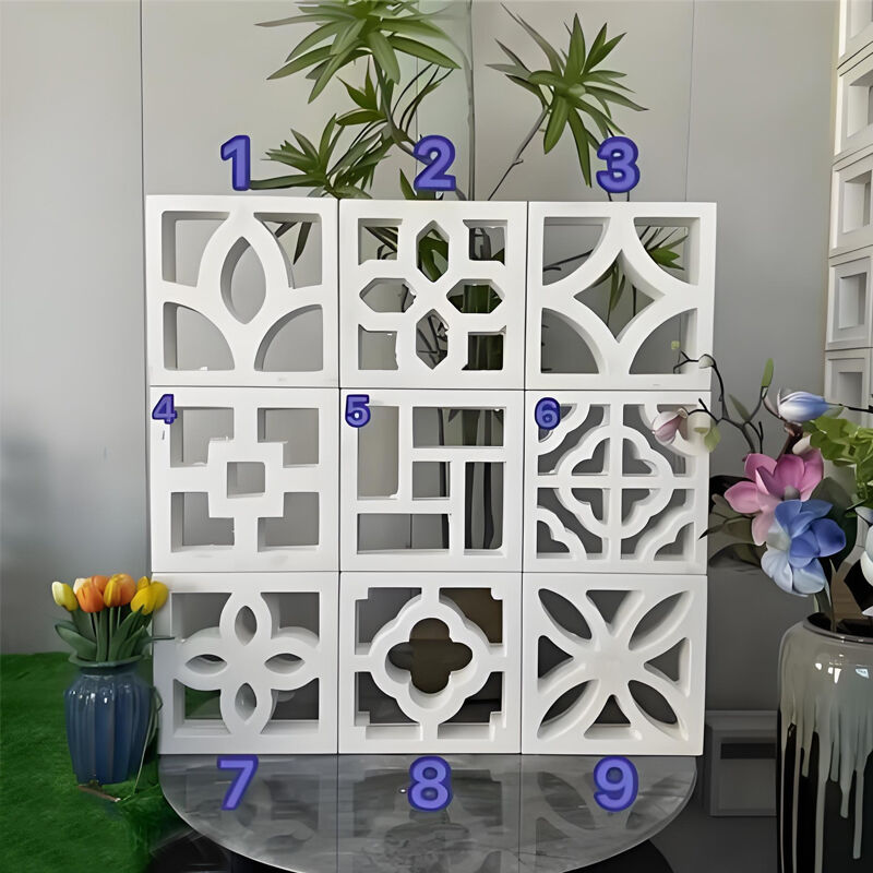 Blocchi di brezza in calcestruzzo prefabbricato Blocchi di brezza decorativi con motivo a stella per soluzioni di schermatura e muratura